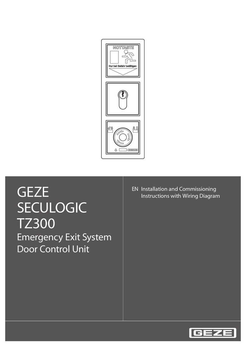 GEZE SecuLogic RWS TZ 300 Installation and Commissioning Instructions with Wiring Diagram