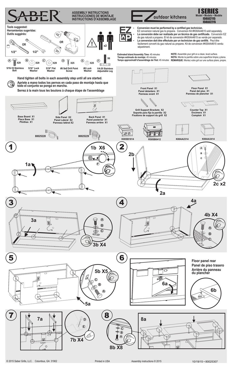 Saber Compact EZ Outdoor Kitchen I50LK2115 User manual