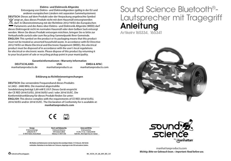 Manhattan Sound Science 165334 User manual Manhattan Sound Science 165334 User manual