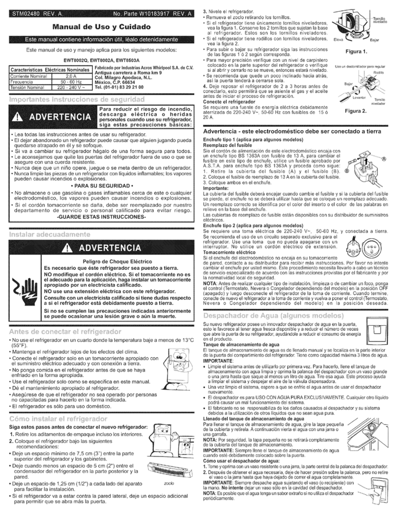 Whirlpool EWT8002Q User manual