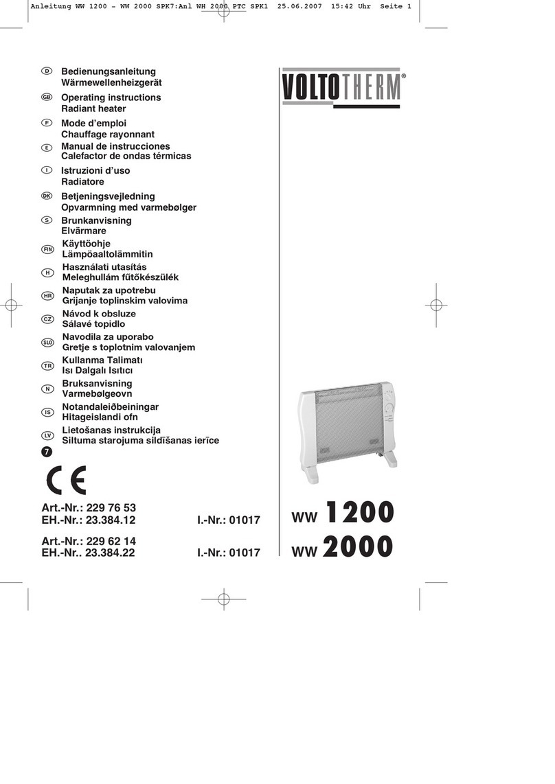 VOLTOTHERM WW 1200 operating instructions