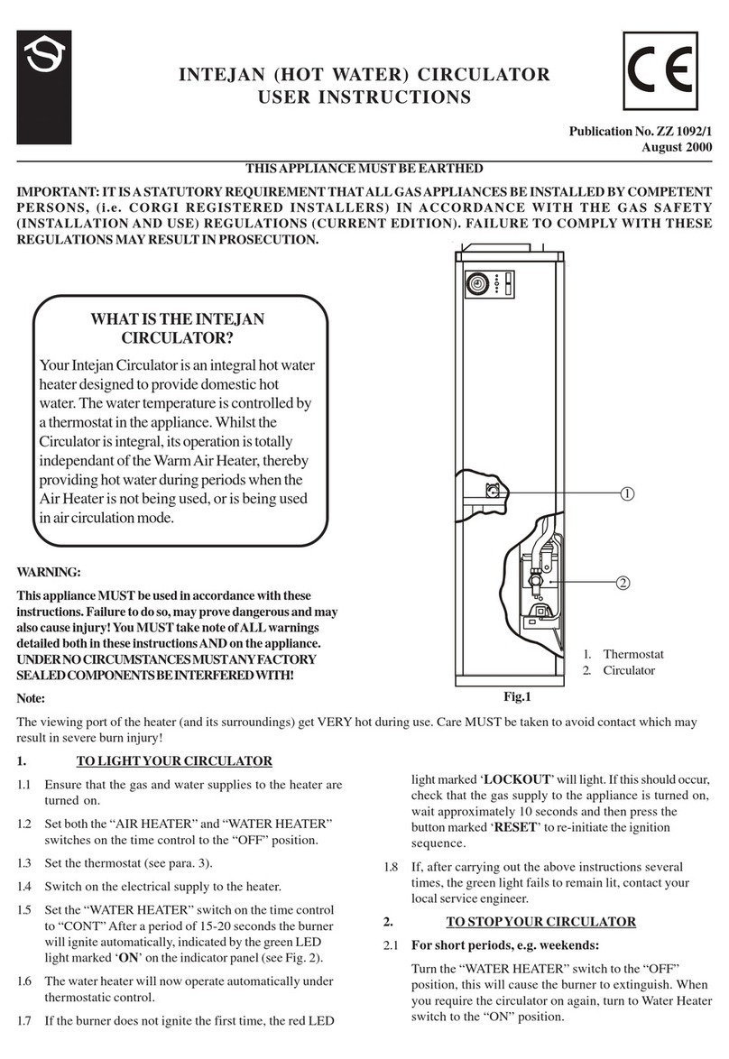 Johnson & Starley INTEJAN User instructions