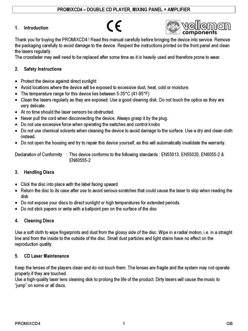 Velleman PROMIXCD4 manual