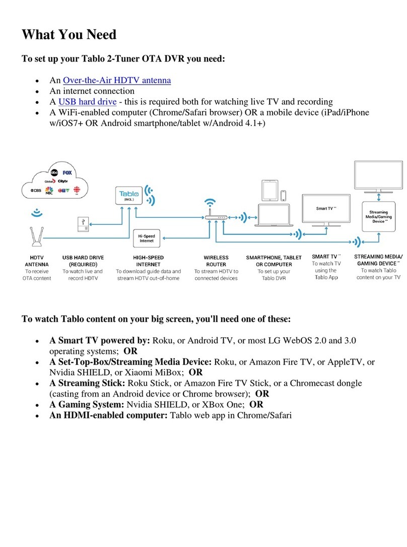 Tablo 2-Tuner OTA DVR quick start guide