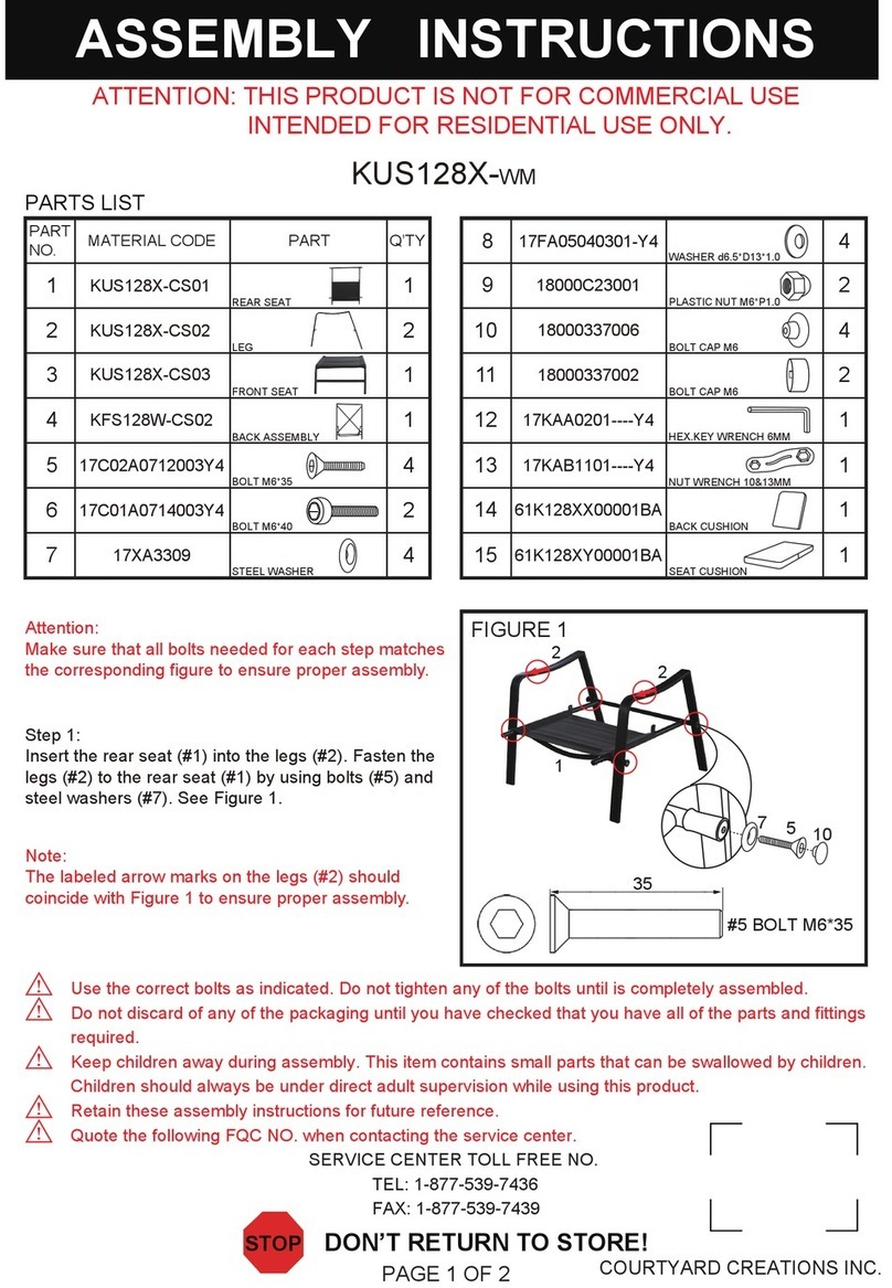 Courtyard Creations KUS128X-WM Assembly instructions