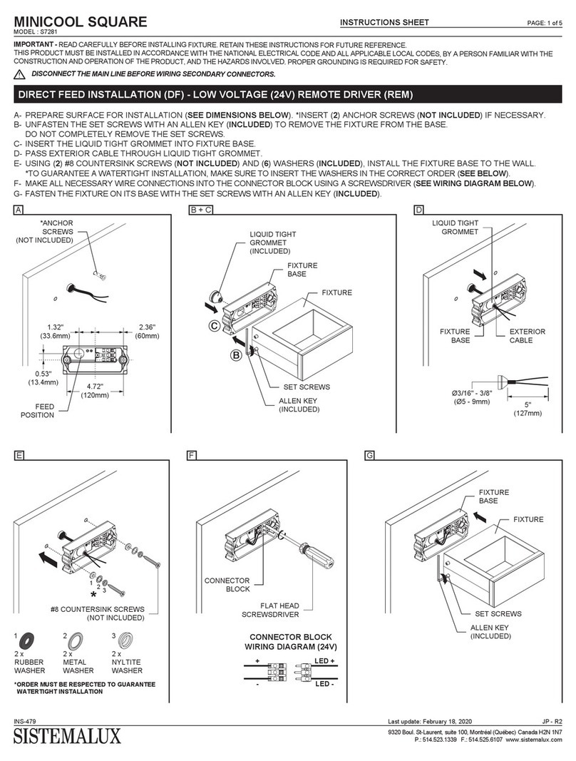 Sistemalux MINICOOL SQUARE instruction sheet