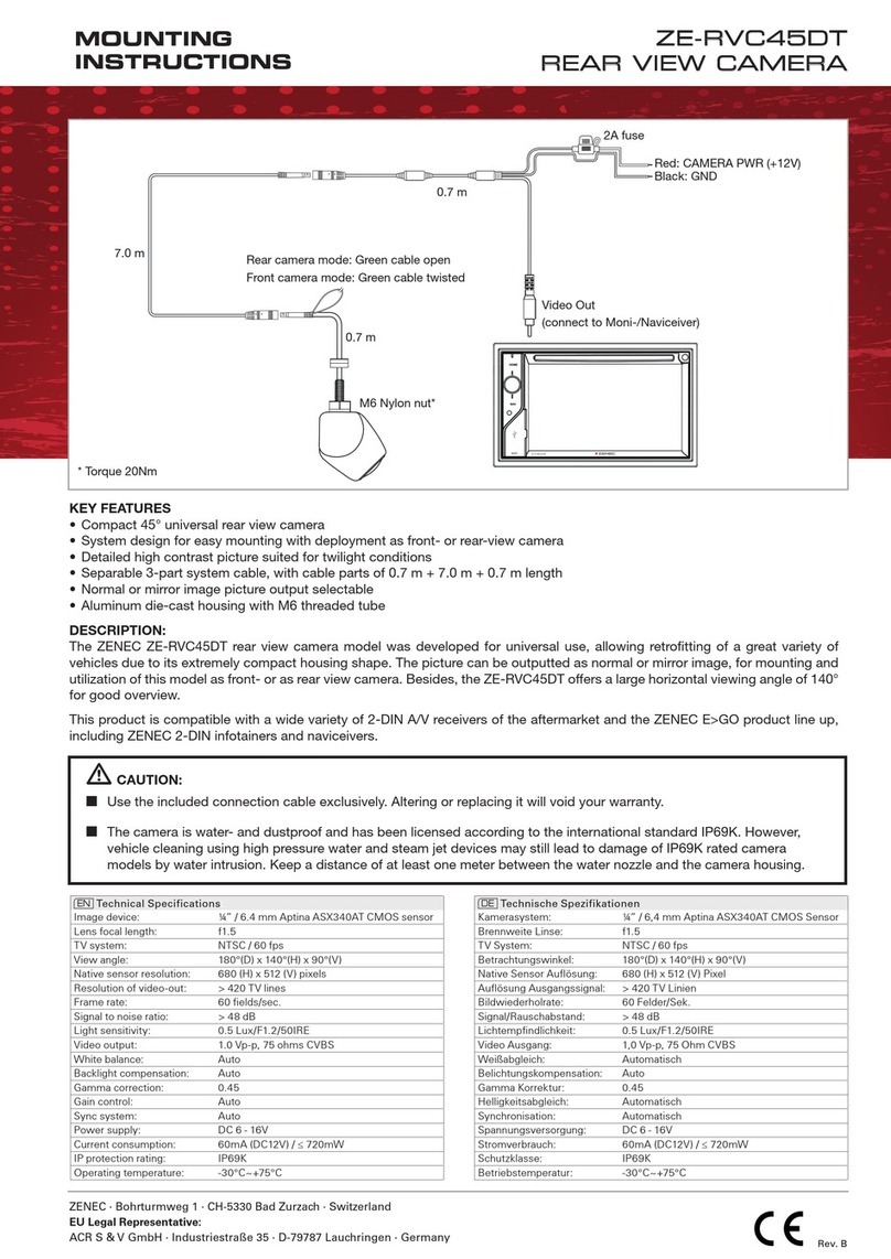 ZENEC ZE-RVC45DT User manual