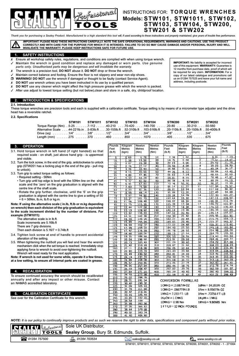 Sealey STW101 User manual