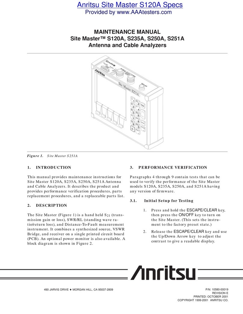 Anritsu Site Master S120A Maintenance manual