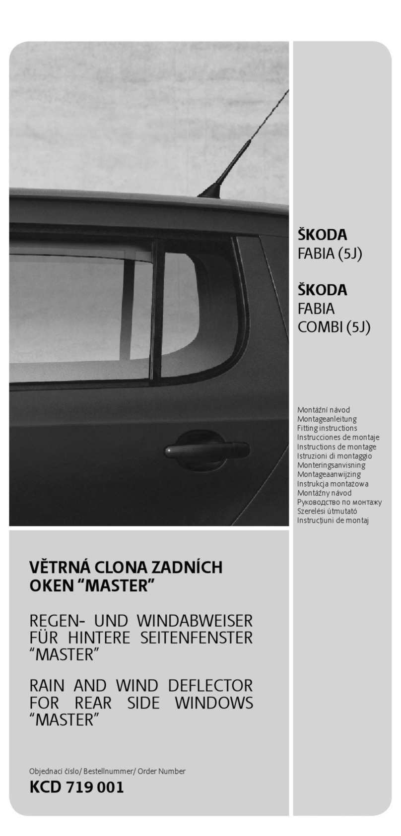 Skoda MASTER Fitting instructions