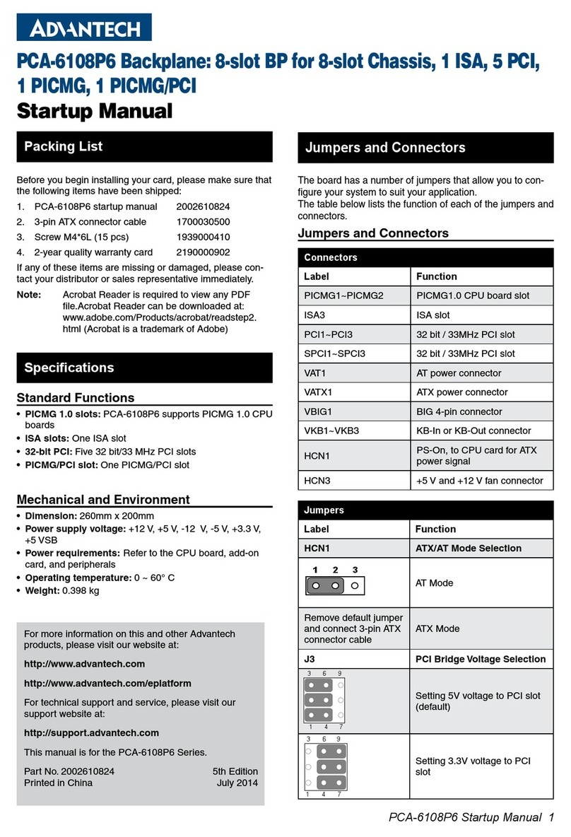 Advantech PCA-6108P6 Installation and operation manual