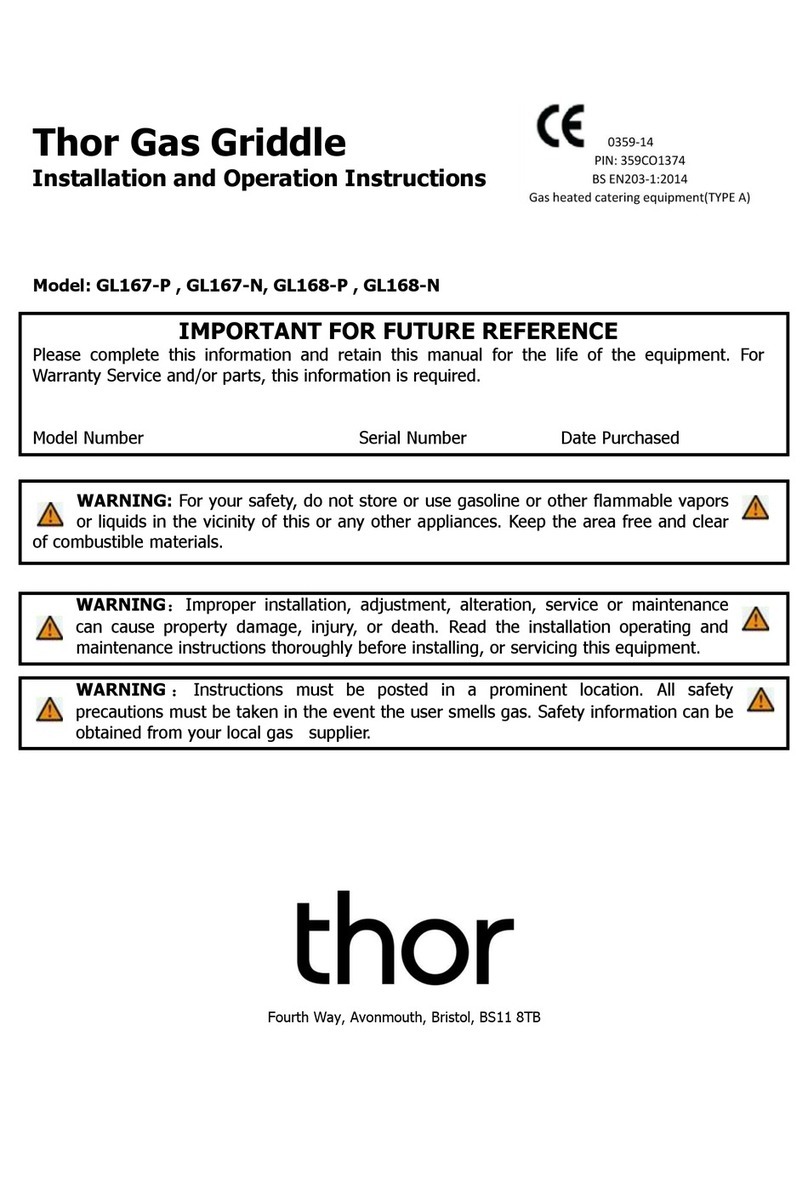 THOR GL167-P Installation and operation instructions THOR GL167-P Installation and operation instructions