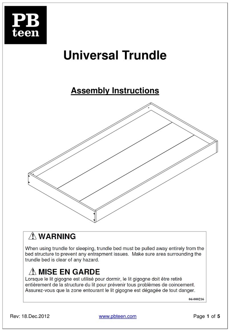 PB TEEN Universal Trundle User manual