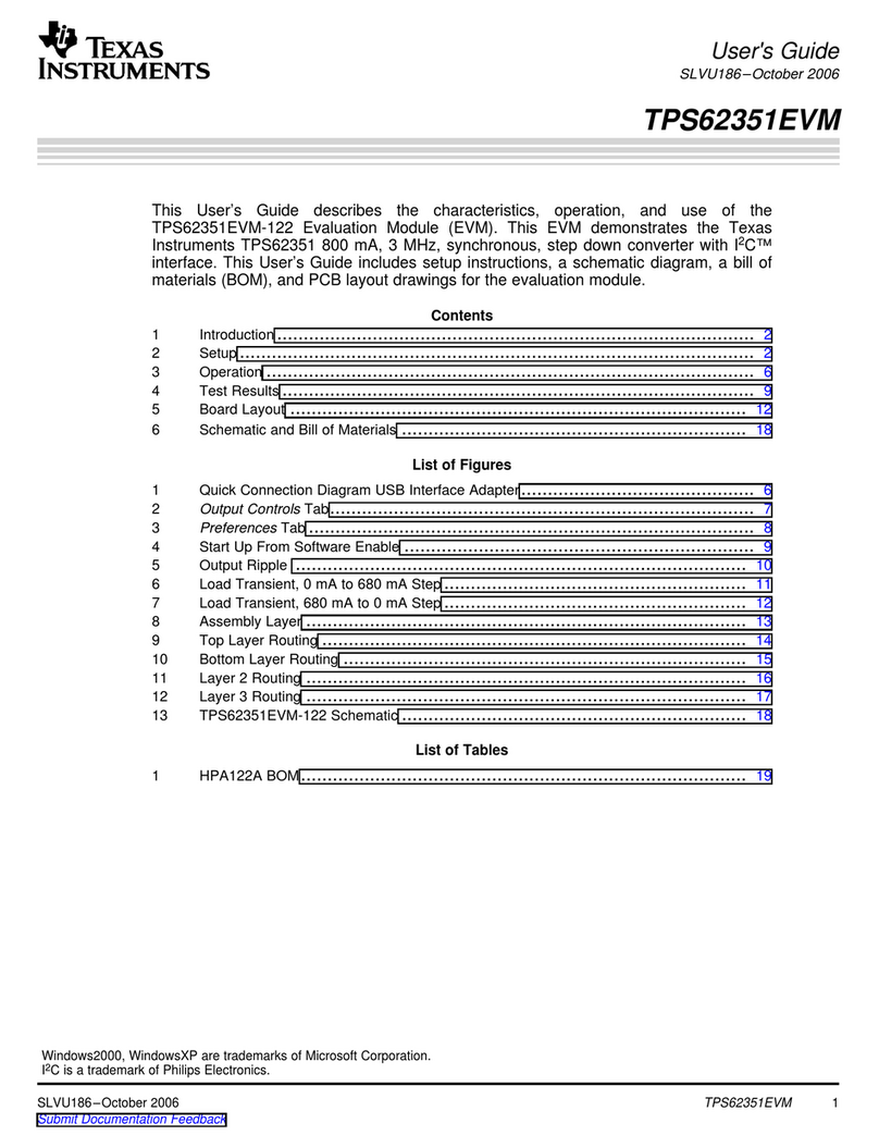 Texas Instruments TPS62351EVM User manual