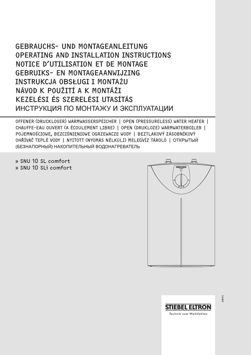 STIEBEL ELTRON SNU 10 SL comfort Operating and installation instructions STIEBEL ELTRON SNU 10 SL comfort Operating and installation instructions