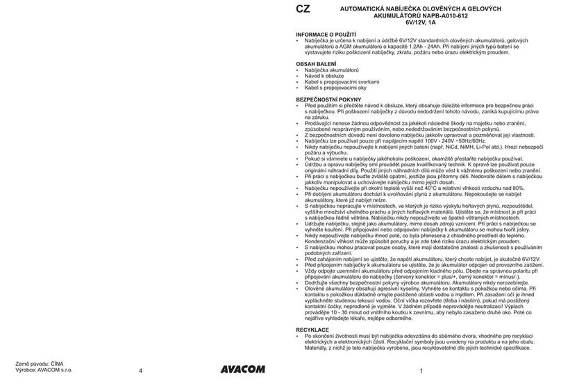 Avacom NAPB-A010-612 quick start guide