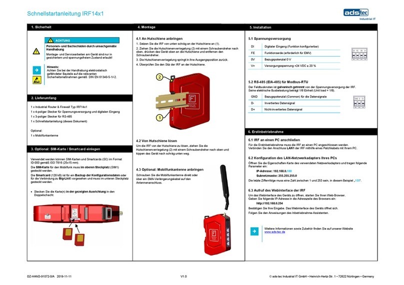 adstec IRF14 1 Series quick start guide