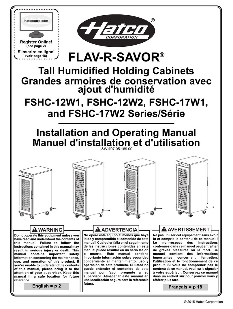 Hatco FLAV-R-SAVOR FSHC-12W1 User manual Hatco FLAV-R-SAVOR FSHC-12W1 User manual