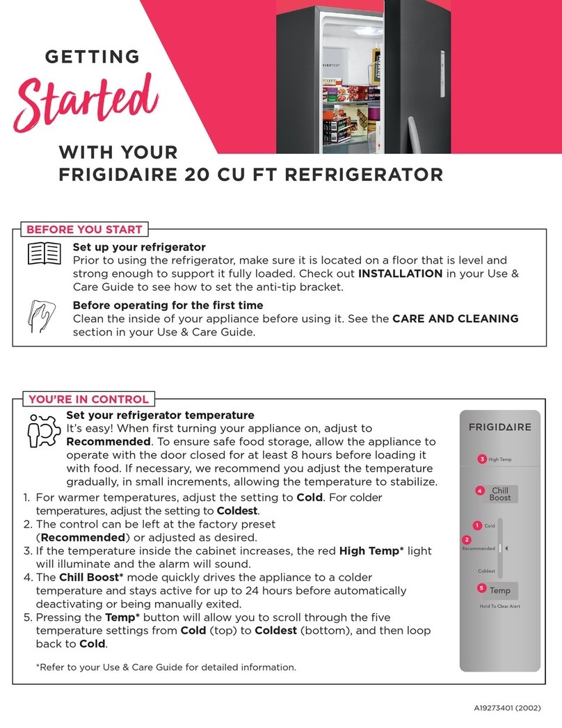 Frigidaire FFRU20F4V Getting started