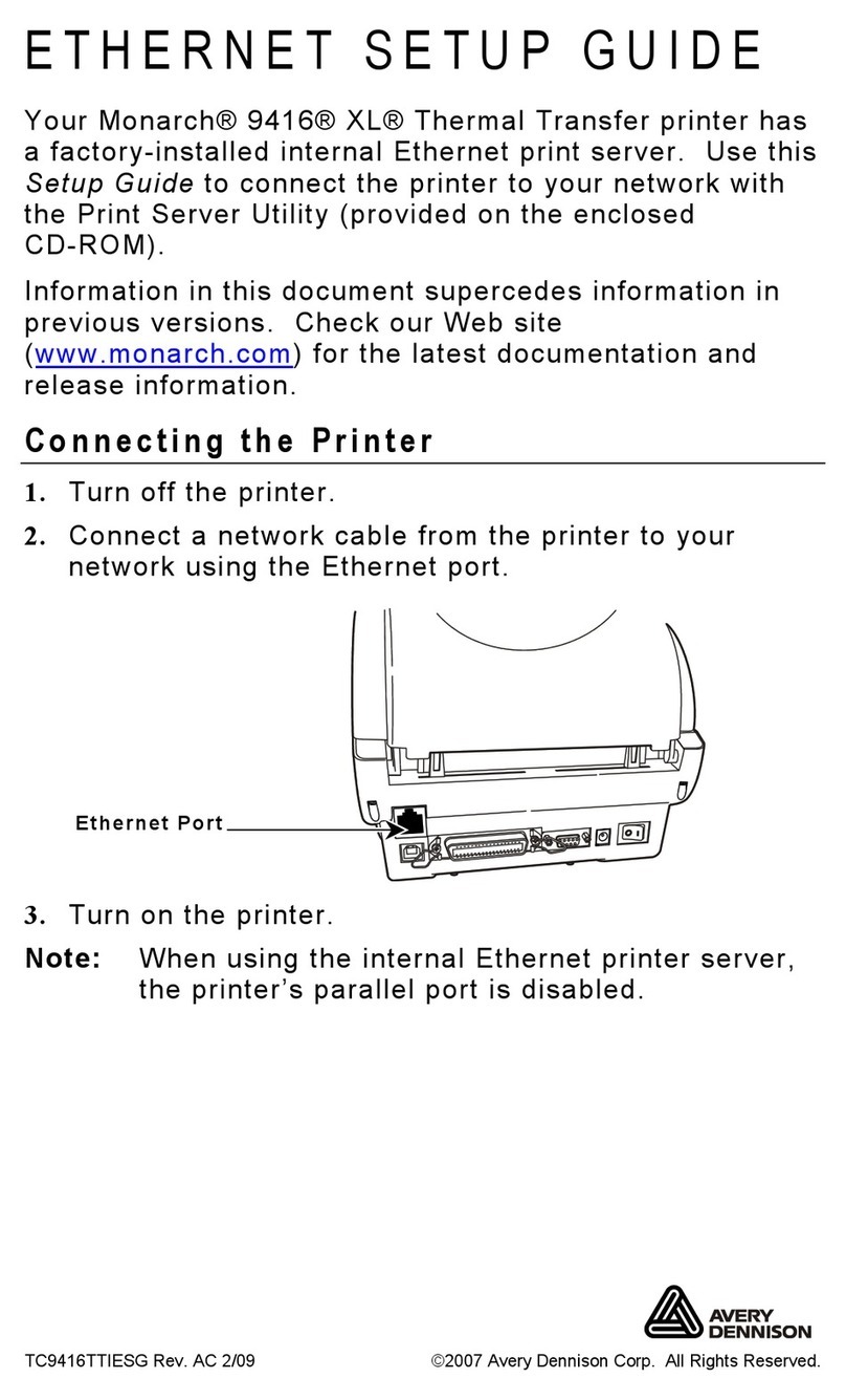 Avery Dennison MONARCH 9416 XL User manual Avery Dennison MONARCH 9416 XL User manual