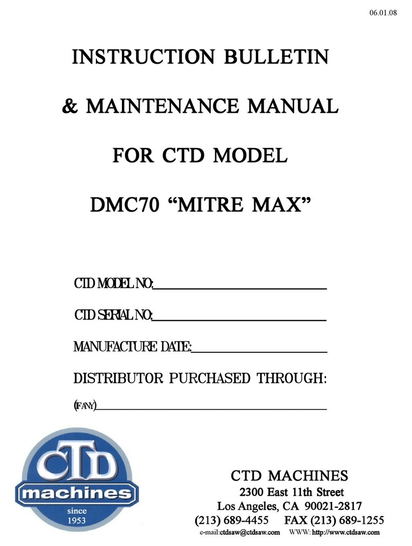 CTD DMC70A INSTRUCTION BULLETIN & MAINTENANCE MANUAL
