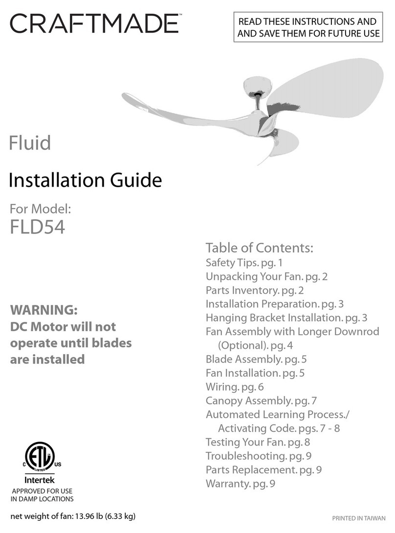 Craftmade Fluid FLD54 installation guide