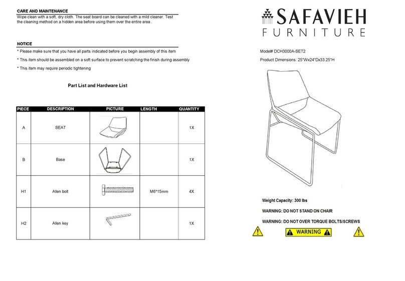 Safavieh DCH3000A-SET2 Maintenance manual Safavieh DCH3000A-SET2 Maintenance manual