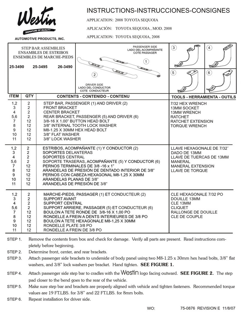 Westin 25-3490 instructions