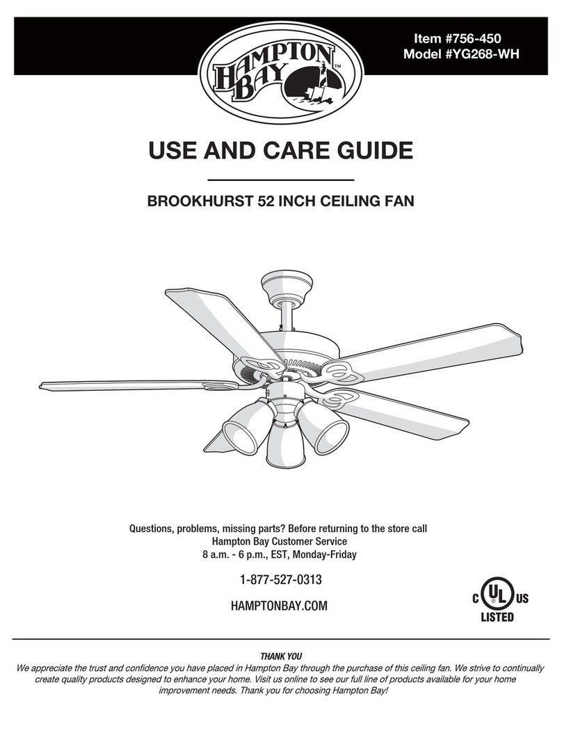 HAMPTON BAY BROOKHURST YG268-WH Use and care guide HAMPTON BAY BROOKHURST YG268-WH Use and care guide