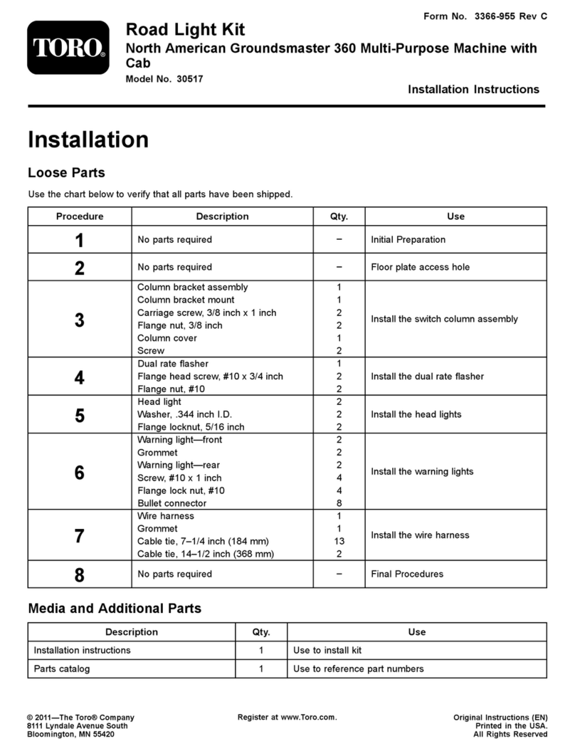 Toro 30517 Nstallation instructions Toro 30517 Nstallation instructions