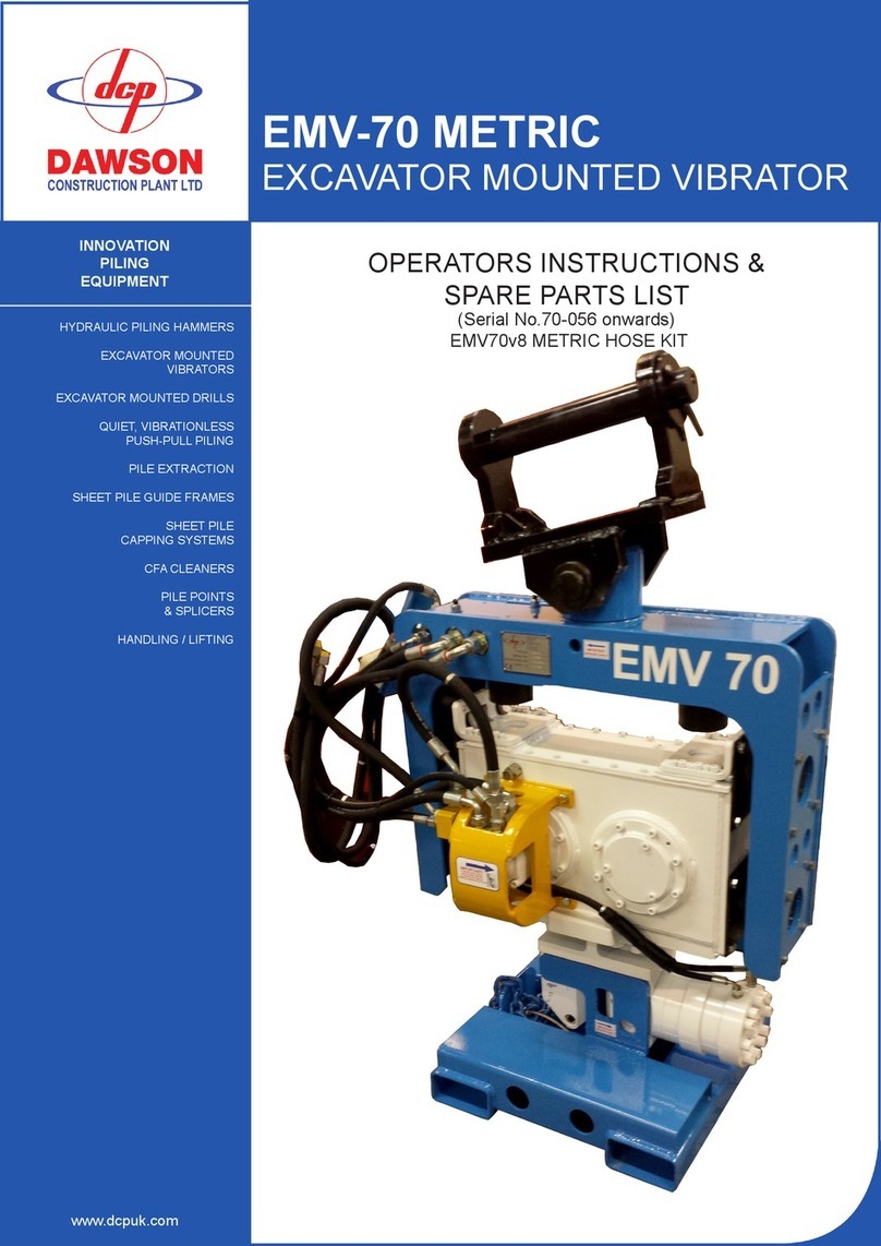 Dawson EMV-70 METRIC Operator's instructions/Spare parts list Dawson EMV-70 METRIC Operator's instructions/Spare parts list