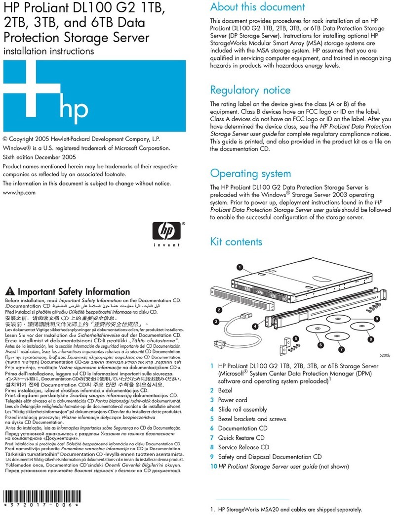 HP ProLiant DL100 G2 DPSS User manual HP ProLiant DL100 G2 DPSS User manual