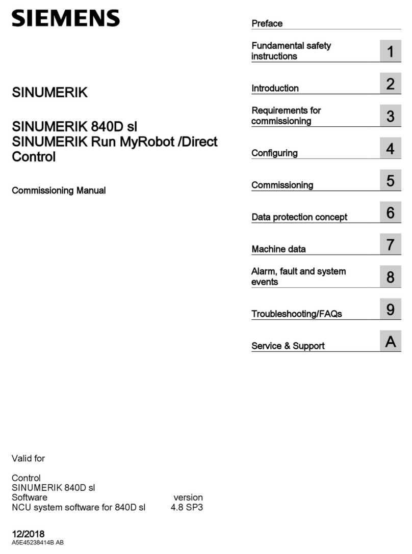 Siemens SINUMERIK 840D sl Quick start guide