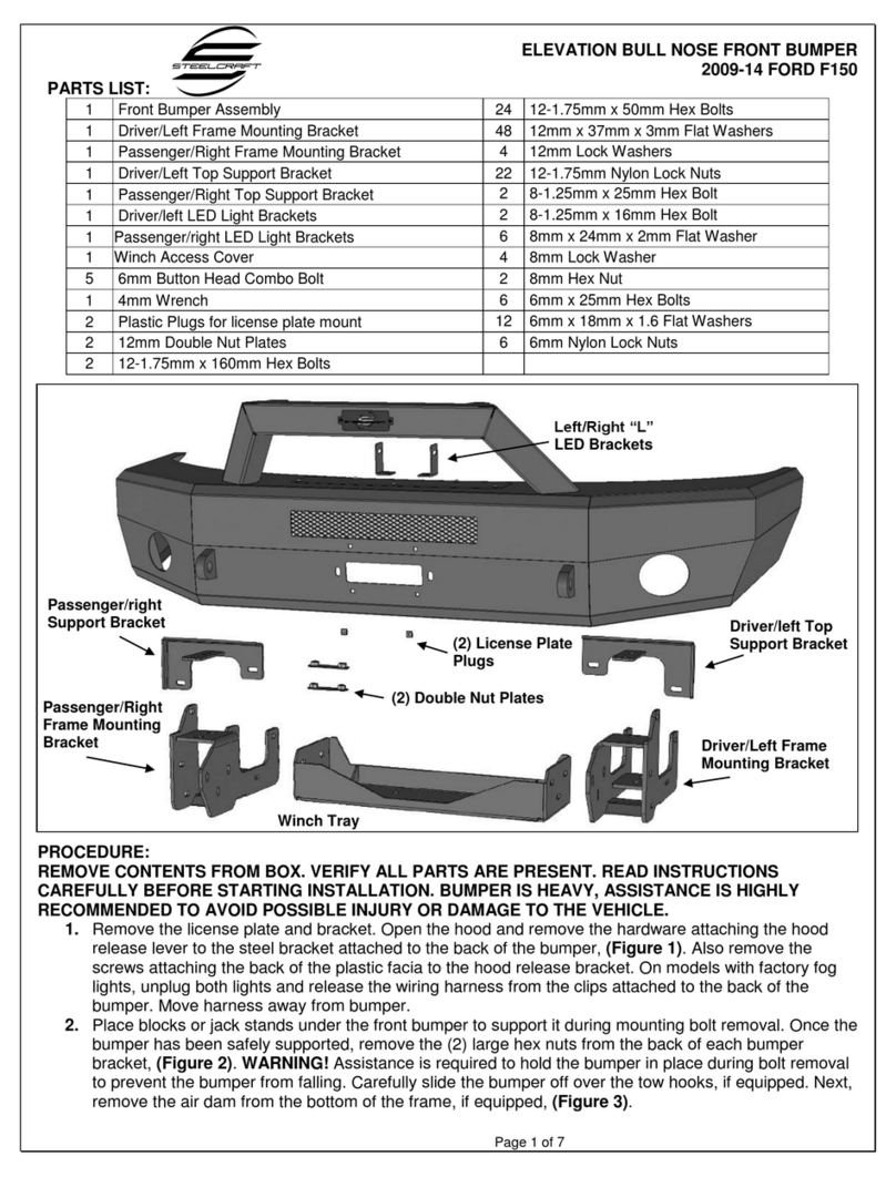 Steelcraft Elevation Bull Nose Front Bumper installation instructions