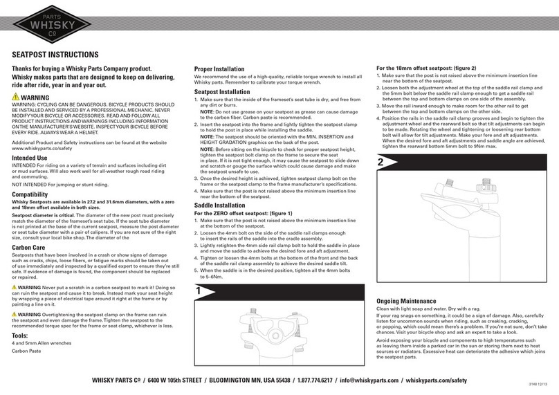 WHISKY PARTS SEATPOST instructions