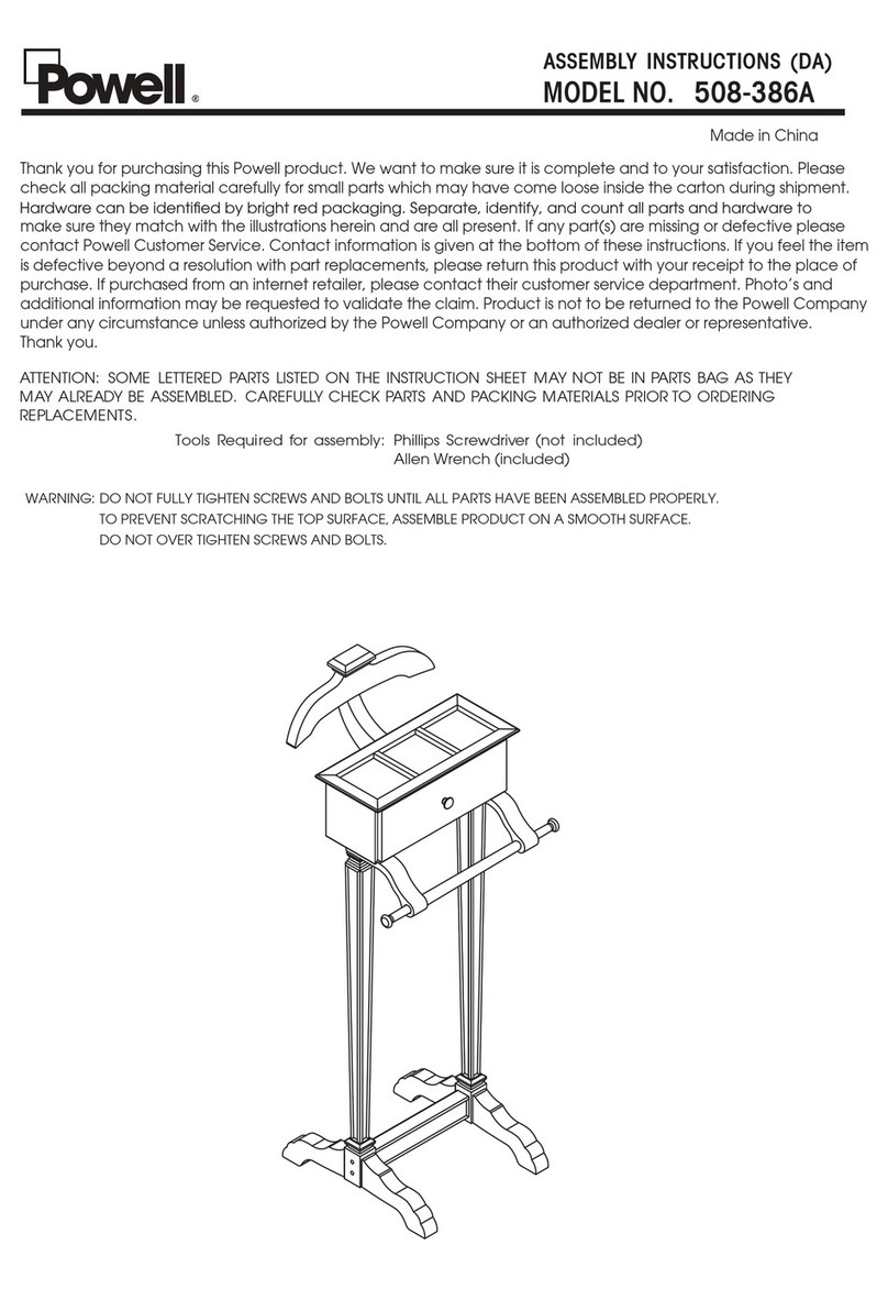 Powell 508-386A Assembly instructions Powell 508-386A Assembly instructions