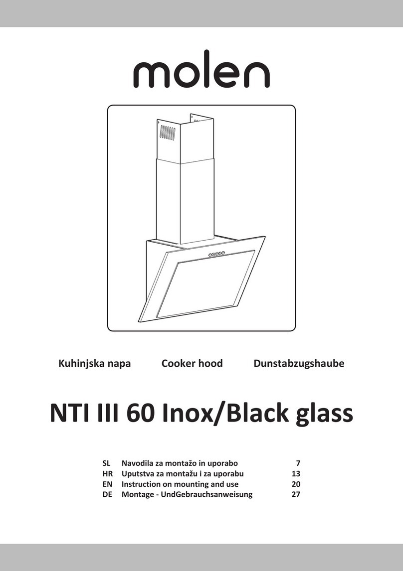 Molen NTI III 60 Inox/Black glass Instruction on mounting and use