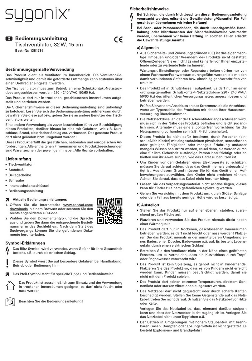 Sygonix 1381784 User manual