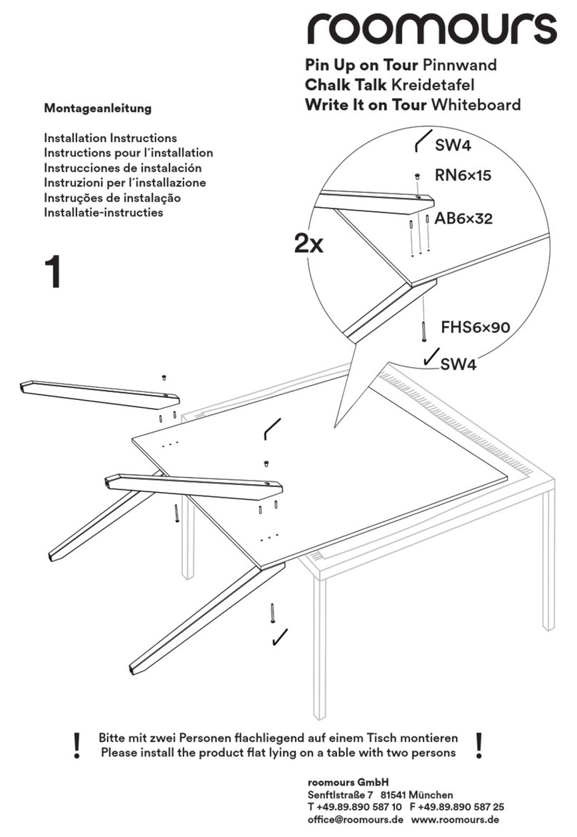 roomours Pin Up on Tour Pinnwand installation instructions