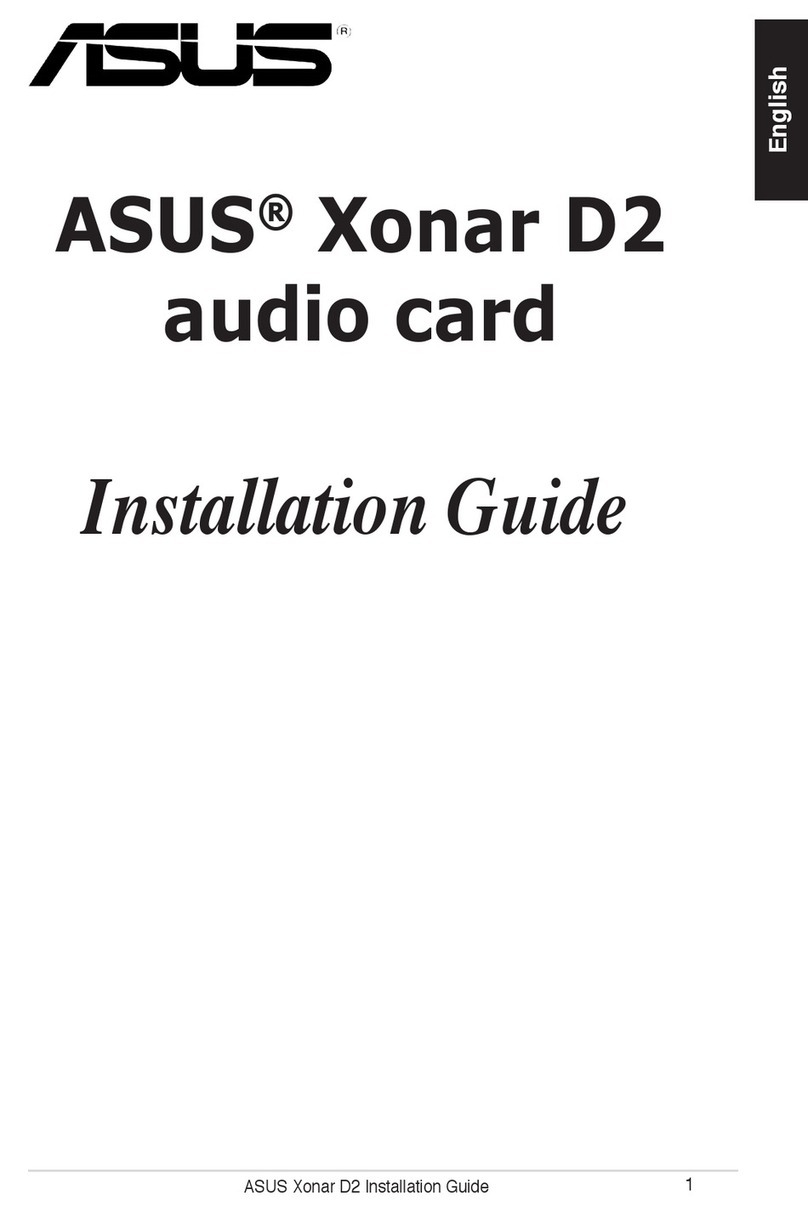 Asus Audio Card Xonar D2 User manual