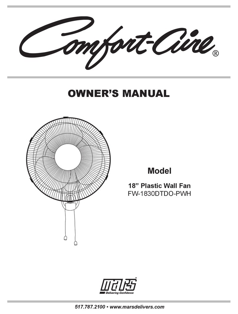 Mars Comfort-Aire FW-1830DTDO-PWH User manual