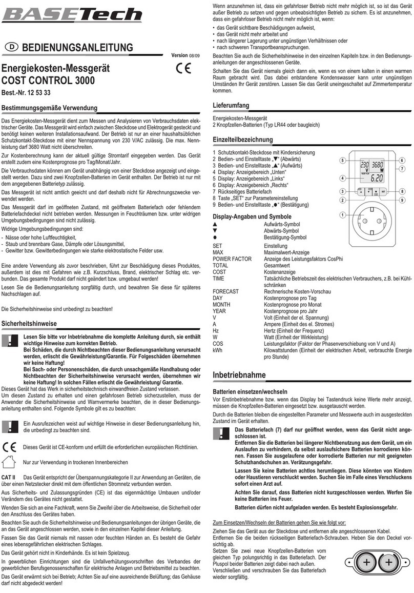 BASETech COST CONTROL 3000 User manual