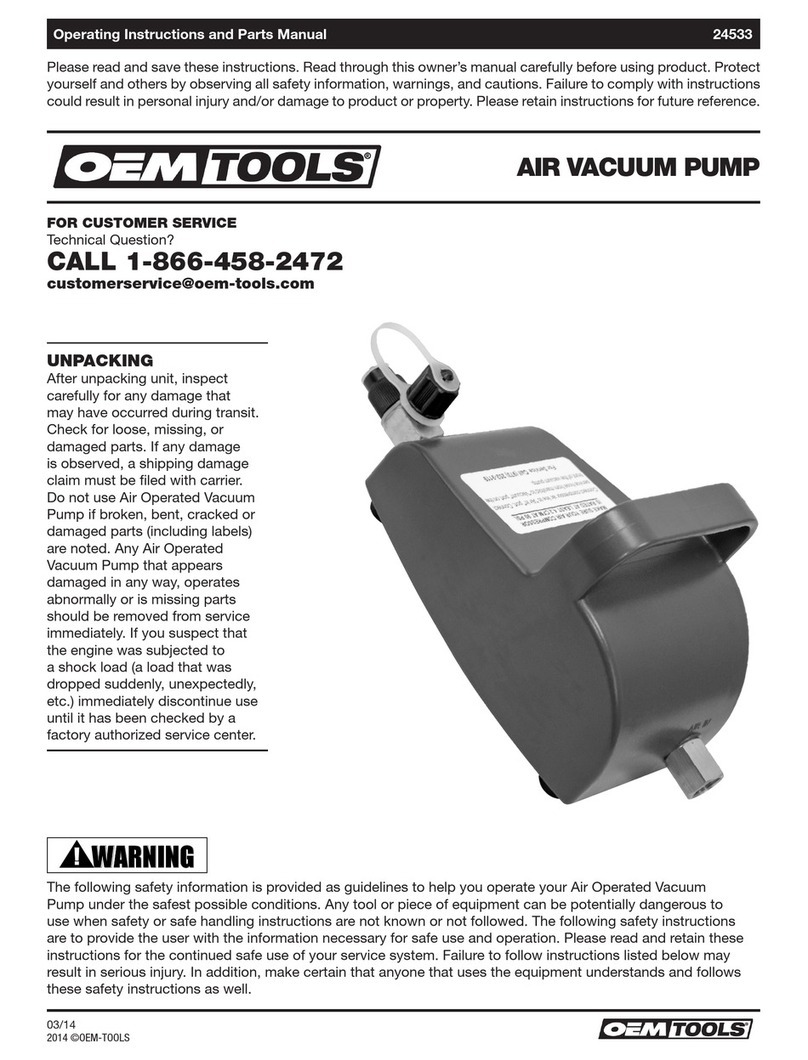 OEM Tools 24533 Operating instructions and parts manual OEM Tools 24533 Operating instructions and parts manual