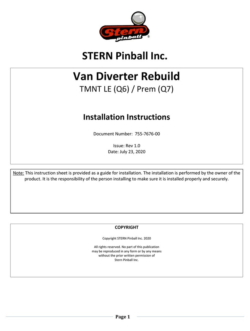 Stern Pinball TMNT LE Series installation instructions