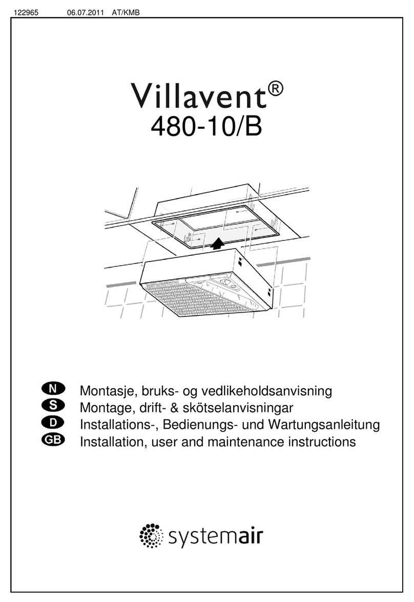 System air Villavent 480-10/B installation, user and maintenance instructions System air Villavent 480-10/B installation, user and maintenance instructions