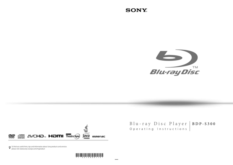 Sony BDP-S300 - Blu-Ray Disc Player operating instructions