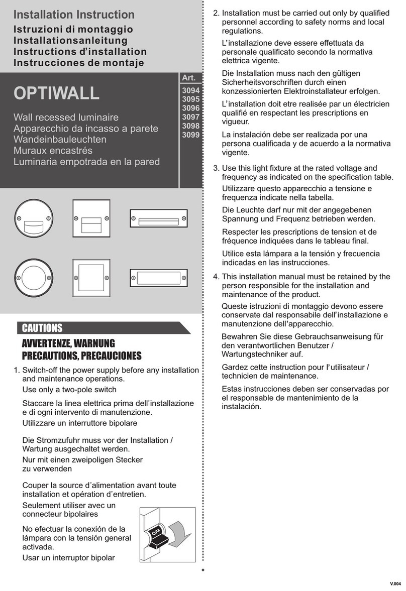 FormaLighting OPTIWALL 3094 Installation instruction