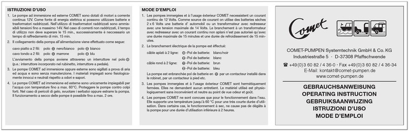 Comet OCEAN PLUS Operating instruction Comet OCEAN PLUS Operating instruction