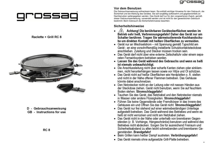 grossag RC 8 Instructions for use
