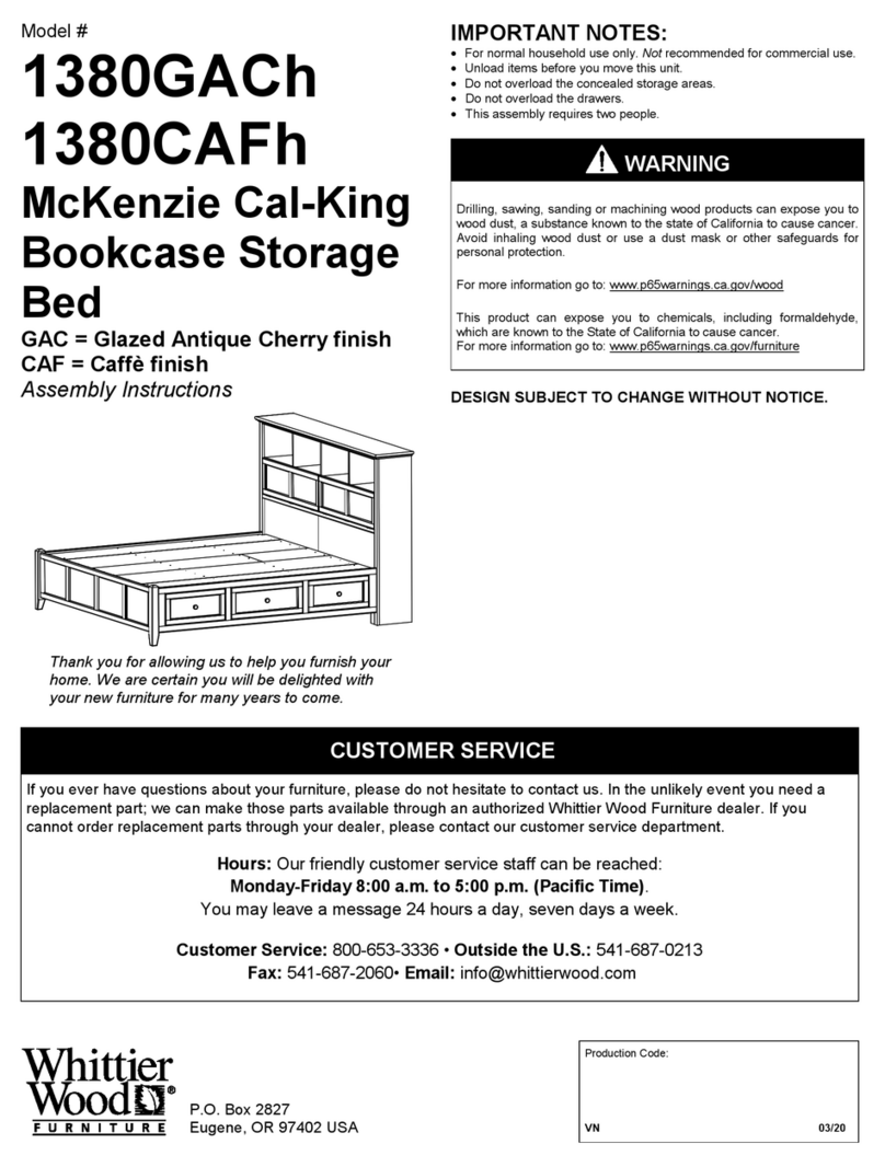 Whittier Wood Furniture McKenzie Cal-King Bookcase Storage Bed... Assembly instructions Whittier Wood Furniture McKenzie Cal-King Bookcase Storage Bed... Assembly instructions